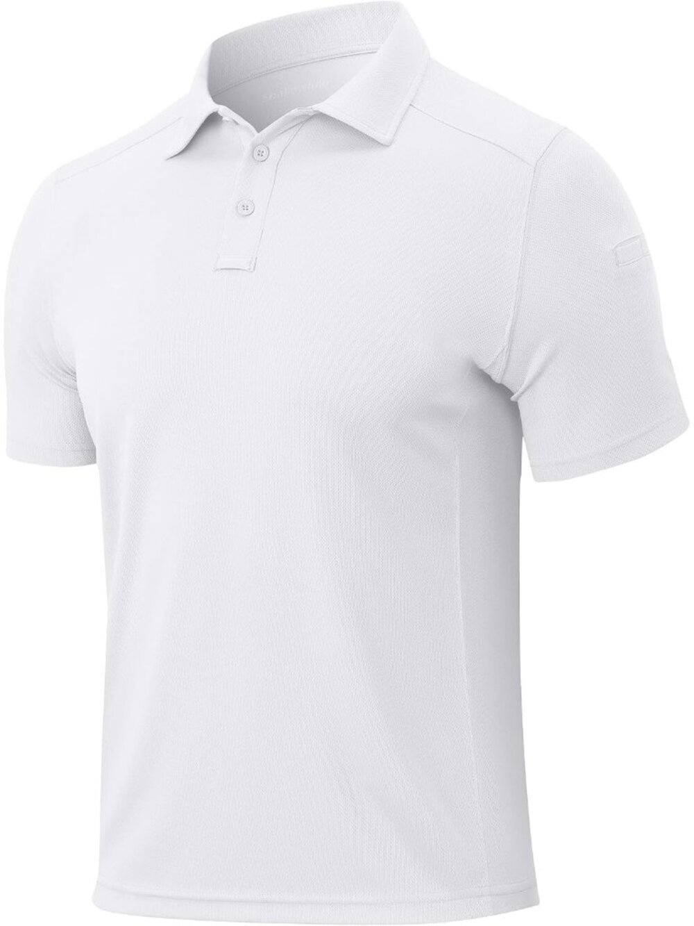 Men’s White Quick Dry Tactical Polo Shirt Short Sleeve Casual Golf Top